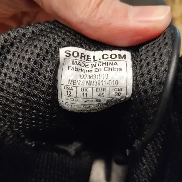 Sorel Caribou Street Waterproof Boots Black Brown Leather Lace Up Men's Sz 12